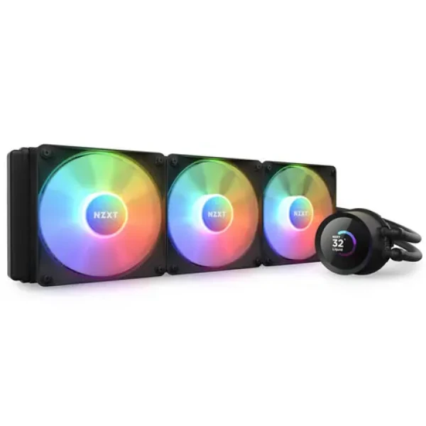 NZXT Kraken RGB 360 černá / 3x 120mm / Fluid Dynamic Bearing / 33.88 dB @ 1800 RPM / 78.86 CFM / AMD + Intel (RL-KR360-B1)