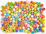 Korálky dřevěné 100ks - Rainbow