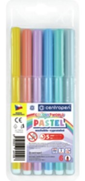 Centropen Popisovač COLOUR WORLD 7550 trojboký - sada 6 pastelových barev