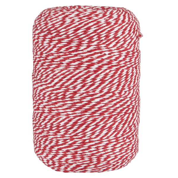 Ib Laursen Dekorativní provázek na špulce Red/White 400 m, červená barva, textil
