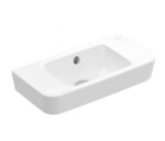 VILLEROY & BOCH - O.novo Umývátko Compact 50x25 cm, s přepadem, bez otvoru pro baterii, AntiBac, CeramicPlus, alpská bílá 434252T2