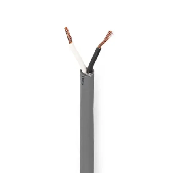 Nedis Repro kabel 2 x 1.50 mm2 tmavě šedá / Měď / 100.0 m / Kulatý / PVC / Role (COTR15030GY100)