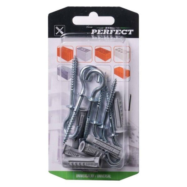 Hmoždinka univerzální rozšiřovací se stropním hákem 6/4,0 x 36 mm, nylon, STALCO PERFECT, bal.6 ks