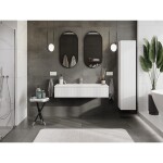 MEXEN/S - Rivel koupelnová skříňka 120 cm s umyvadlem Vela, 1 šuplík, reliéf , bílá mat 91A20-12023-1-BF01-W23M01
