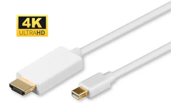 MicroConnect kabel Mini DisplayPort 1.2 (M) - HDMI (M) 3m bílá / 4K (MDPHDMI3-4K)