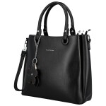Luxusní dámská koženková kabelka do ruky Rishi, černá