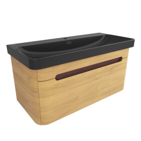 Koupelnová skříňka s umyvadlem SAT Fusion 97,5x43x45 cm dub medový mat SATFUSION100DMBKM SATFUSION100DMBKM