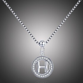 Stříbrný řetízek s přívěskem ve tvaru písmena H - stříbro 925/1000, Stříbrná 45 cm H