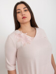 Světle růžová dámská halenka plus size ze sady.Velikost: 48