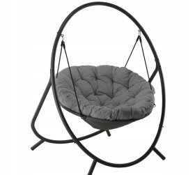 Luxusní závěsné křeslo PATIO s polštářem Šedé polštáře