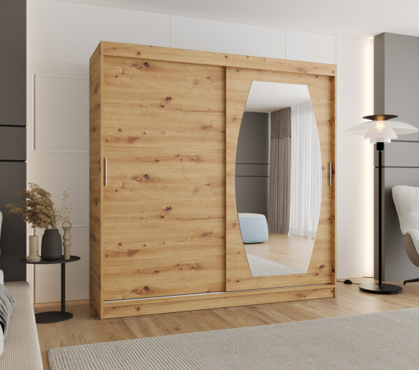Šatní skříň Abi Rossa Rozměry: 200 cm, Barva korpusu + barva dveří: Dub artisan + Dub artisan