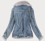 Světle modrá kožešinová džínová bunda (10538) odstíny modré L (40)