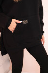 Dámský komplet bavlněný mikina s kapucí a legíny s vysokým pasem černý UNI
