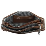 Stylová dámská koženková crossbody kabelka MaxFly Gimalli, tmavě béžová