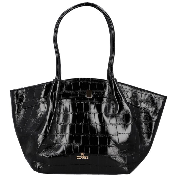 Luxusní dámská koženková kabelka na rameno Moiry, černá