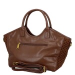 Stylová dámská háčkovaná kabelka do ruky Coveri Maggie, tmavě hnědá