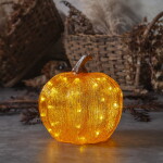 STAR TRADING Venkovní LED osvětlení Harvy Pumpkin 28 cm, oranžová barva, plast