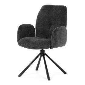 Jídelní židle, černá, hladká látka, DCH-D1330 BK2