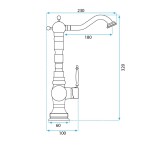 REA - Kuchyňská Umyvadlová baterie VENICE antique bronze REA-B2500