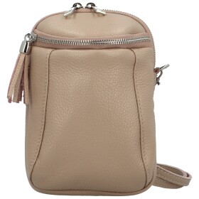 Módní dámská kožená crossbody kabelka Arlete, růžová