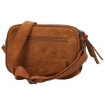 Stylová dámská koženková crossbody kabelka Ariona, koňakově hnědá