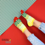 Banana Socks Ponožky krátké zelené pruhy