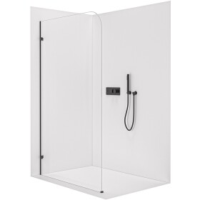 CERANO Sprchová zástěna Walk-in Orbis L/P - 8 mm - černá matná, transparentní sklo - 100x200 cm