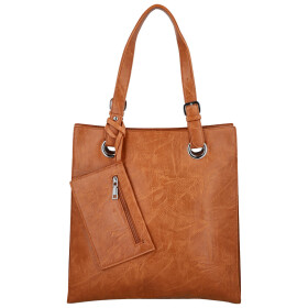 Módní dámská koženková kabelka na rameno Paytona, hnědá