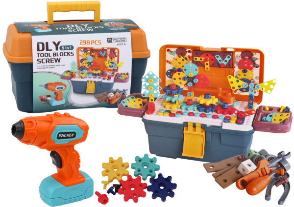 Mamido 3D konstrukční puzzle v krabičce DIY s vrtačkou