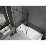 MEXEN/S - Next vanová zástěna FIX 90 x 150, černá vzor, grafit metal 895-090-000-00-70-95