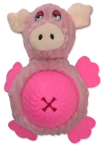 HAVE A PET Plyšová hračka pro psy Snacky prase růžová / pískací / 21 cm / guma, plyš (854-344708)