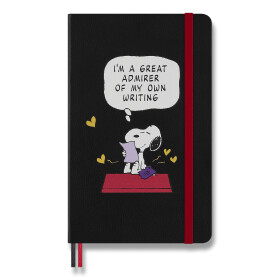 Zápisník Moleskine Peanuts - L, linkovaný, černý