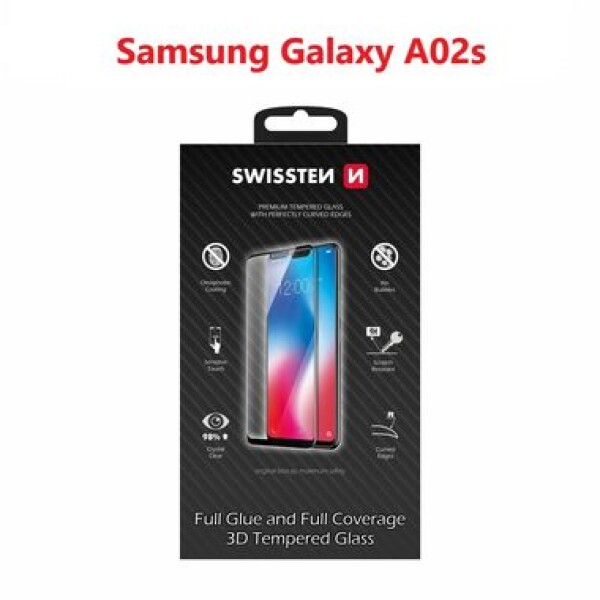 SWISSTEN Ultra Durable 3D FULL GLUE Glass pro SAMSUNG GALAXY A02s černá (64701876)