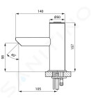 SANELA - Piezo baterie Umyvadlová baterie Piezo antivandal, napájení 230V AC/24V DC, nerez SLU 93PD