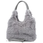 Módní dámská plyšová kabelka do ruky Viorica, šedá