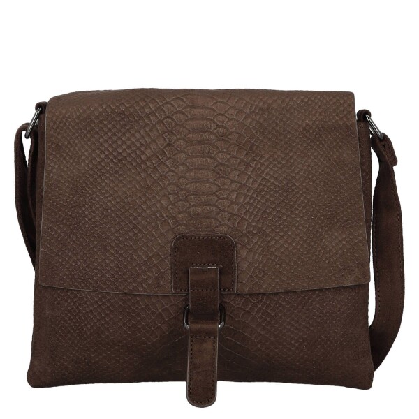 Dámská crossbody kabelka s hadím vzorem Geina, tmavě hnědá