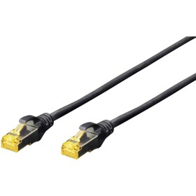 Digitus DK-1644-A-100/BL RJ45 síťové kabely, propojovací kabely CAT 6A S/FTP 10.00 m černá bez halogenů, kroucené páry , s ochranou, samozhášecí 1 ks