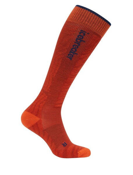 Pánské merino lyžařské ponožky ICEBREAKER Mens Ski+ Light OTC Mountain Contour, Agate/Fervid/Atlantis velikost: 39-41,5 (S)