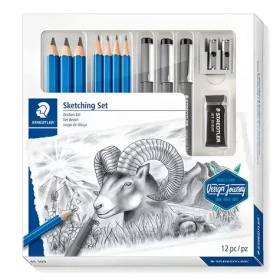 Staedtler Kreslicí sada / Grafitové tužky a linery / 7+3 ks / guma a ořezávátko (61 100)