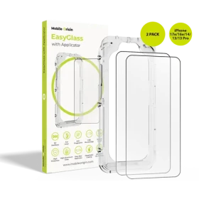 Mobile Origin EasyGlass Ochranné sklo EasyGlass s aplikátorem pro Apple iPhone 17e 16e 14 13 13 Pro / 2ks (EGA-i14-2pk)