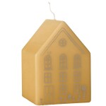Ib Laursen Dekorativní svíčka House 10 cm, žlutá barva, vosk