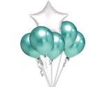 Balónky chromové zelené a bílá hvězda set balonky.cz Balónky chromové zelené a bílá hvězda set balonky.cz
