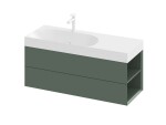 RAVAK - Lite Umyvadlová skříňka 120x45x43 cm, 2 zásuvky, Grey Green X000001894