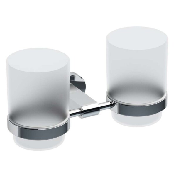 RAVAK - Chrome Pohárky na kartáčky a pastu, s držákem, chrom/sklo X07P189
