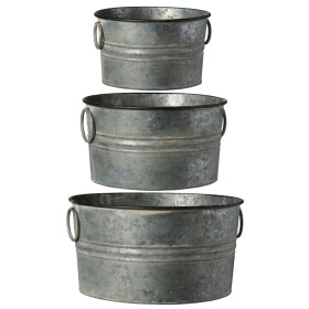 Ib Laursen Kovový květináč Urban Garden Handles L, stříbrná barva, kov