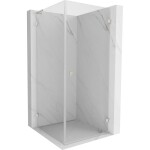 MEXEN/S - Lunar-B L sprchový kout dveře křídlové pravá 80 x 80, transparent, nikl kartáčovaný 832L-080-080-97-00-P