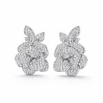 Náušnice s květinovým motivem Paulette, Stříbrná