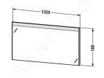 DURAVIT - Brioso Zrcadlo s LED osvětlením 700x1290x45 mm, lesklá bílá BR7005022220000