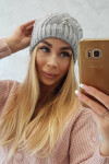 Fleecová čepice Sylwia K244 světle šedá UNI