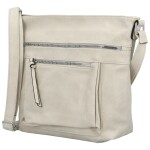 Trendy dámská koženková crossbody kabelka Zeta, krémová